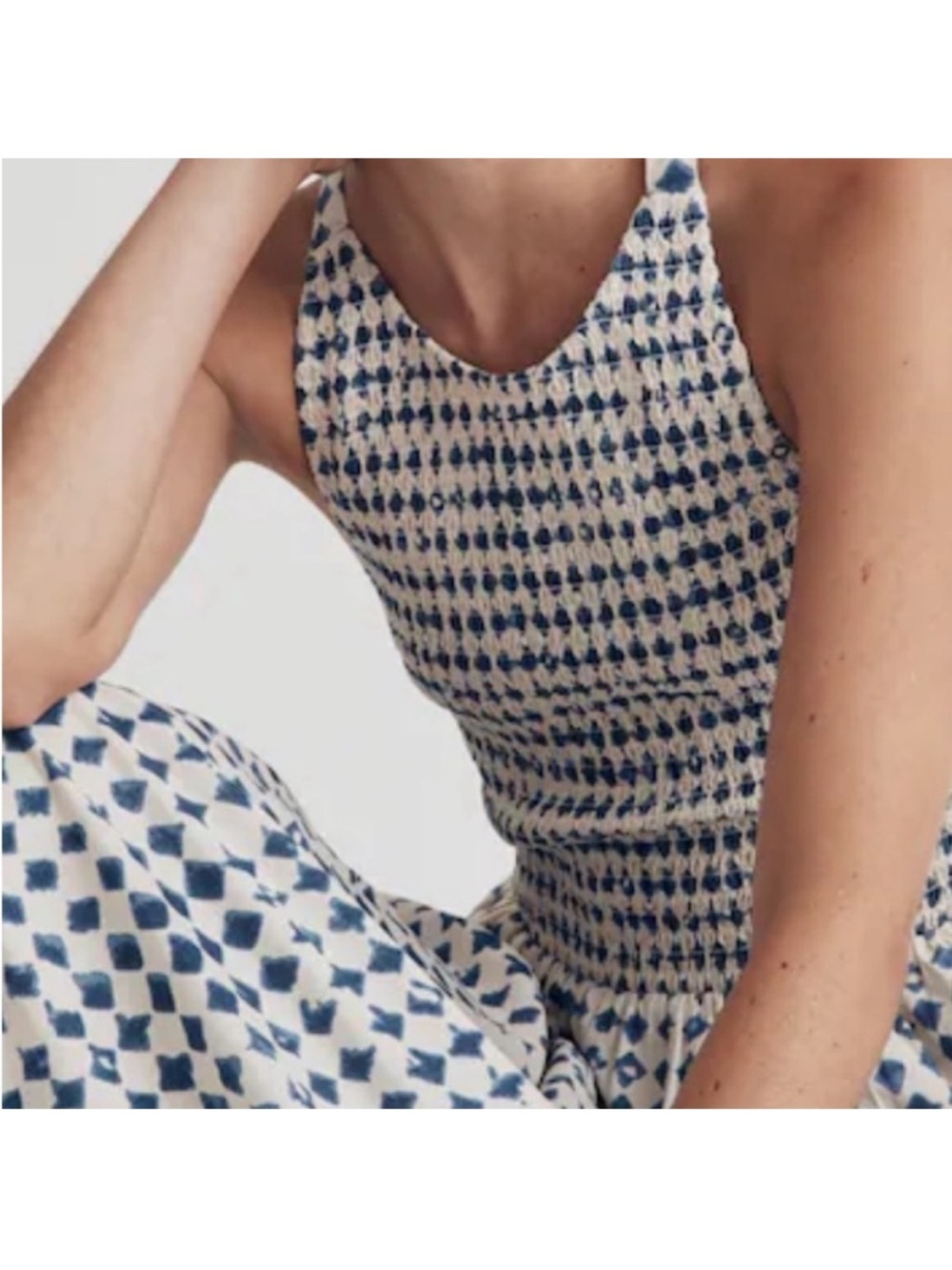 Madewell smocked halter with Shibori print - Picture 6 of 7